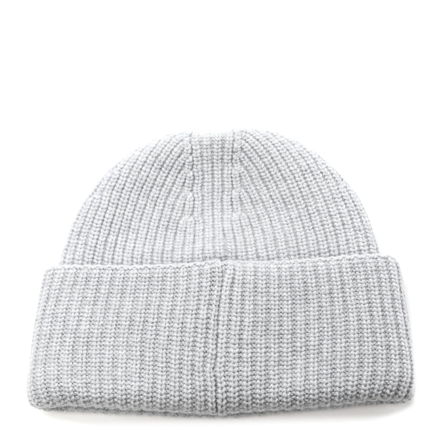 Wool Cashmere CC Beanie Hat Light Grey Fuchsia