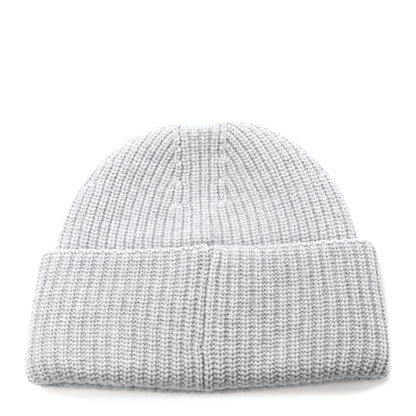 Chanel Wool Cashmere CC Beanie Hat Light Grey Fuchsia 3 of 4