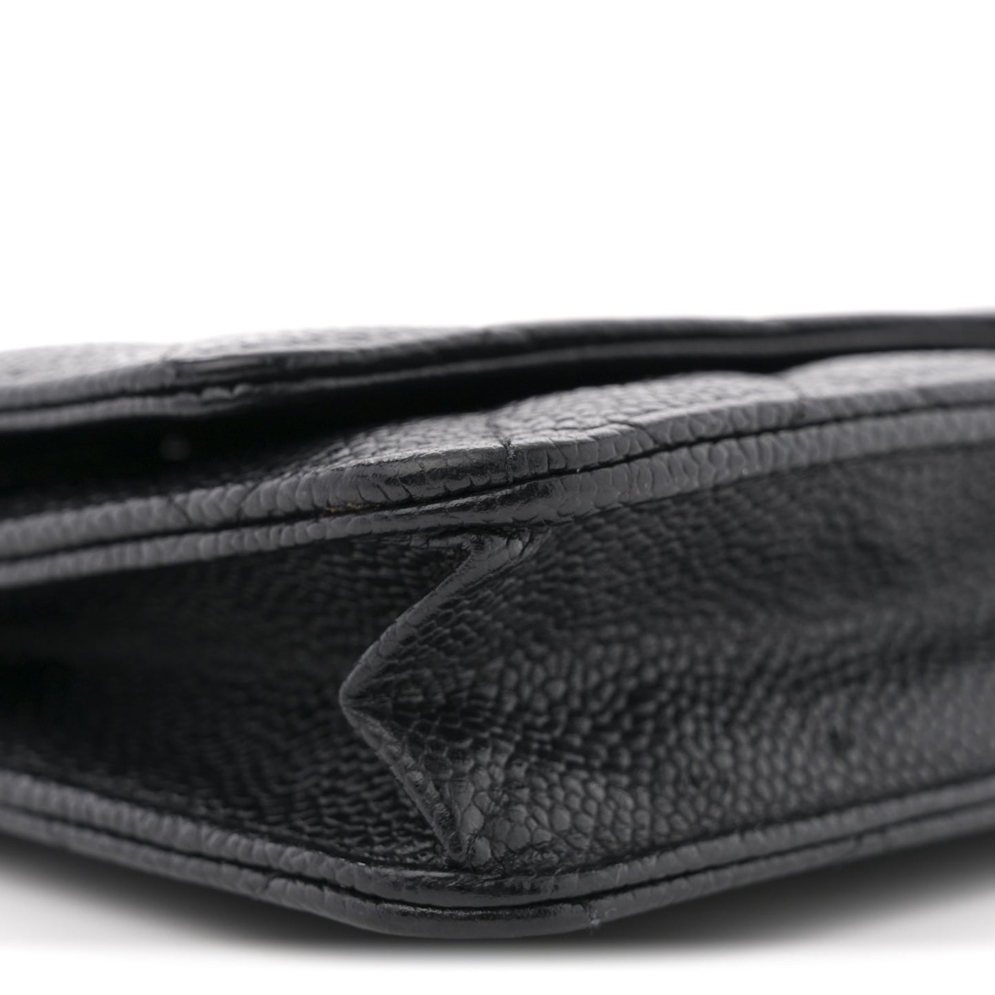 Caviar Quilted Wallet on Chain WOC Black