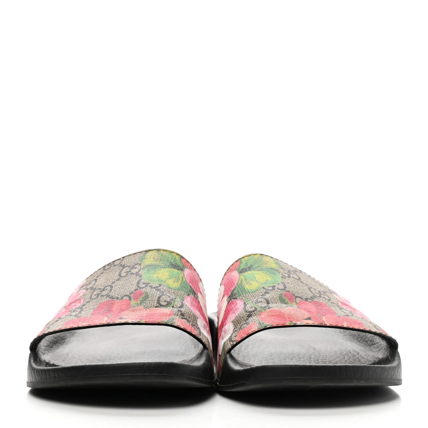 Gucci GG Supreme Monogram Blooms Slide Sandals 38 Beige Multicolor 2 of 8
