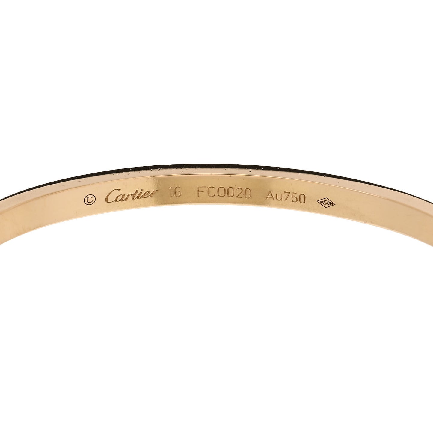 18K Yellow Gold Small LOVE Bracelet 16