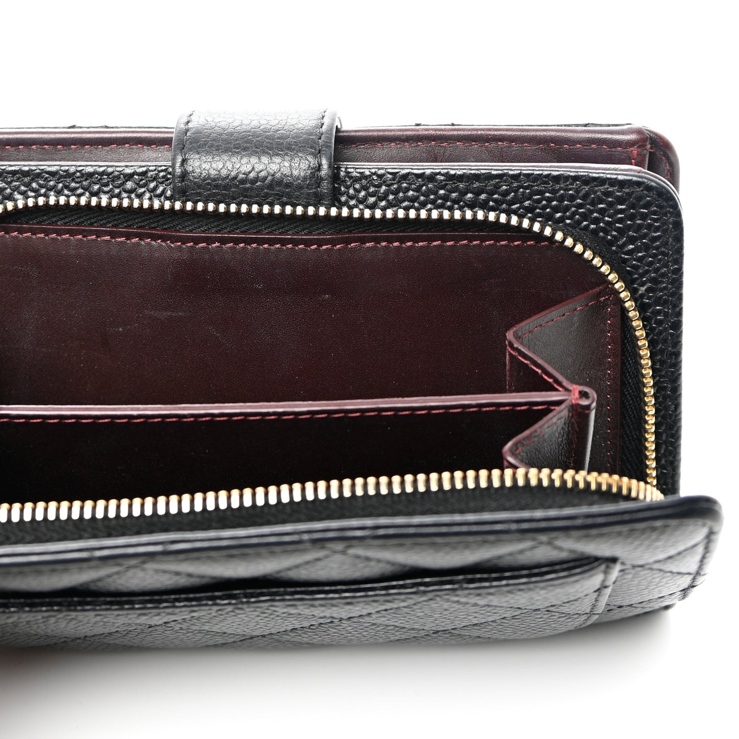 Caviar Quilted CC French Wallet Black