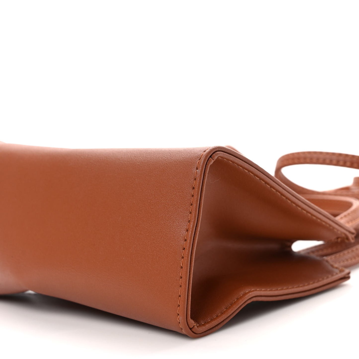 Vegan Leather Small Shopping Bag Tan