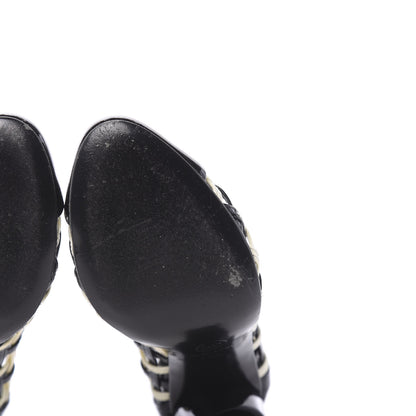 Chanel Patent CC Heel 36.5 Black White 8 of 10