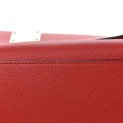 Celine Drummed Calfskin Suede Medium Trapeze Coquelicot 25 of 26