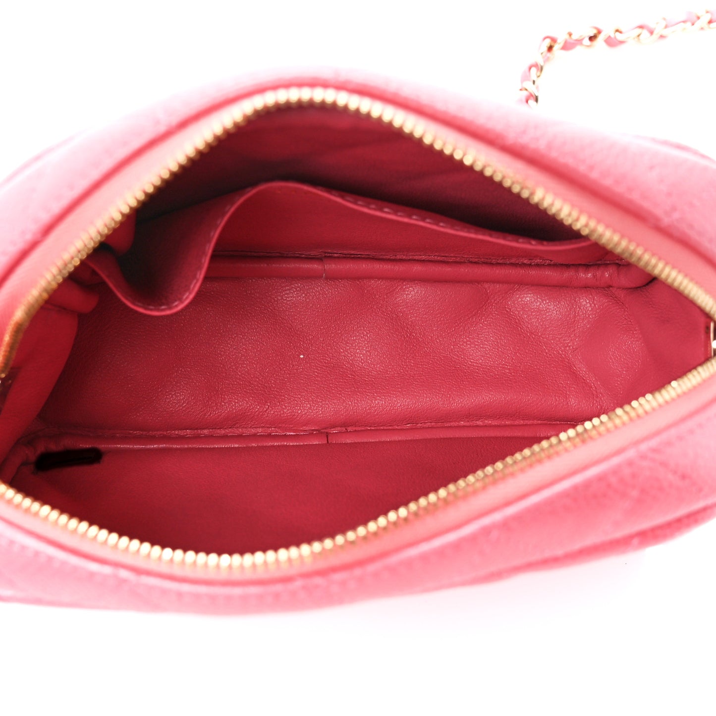 Iridescent Caviar Small Timeless Camera Case Coral