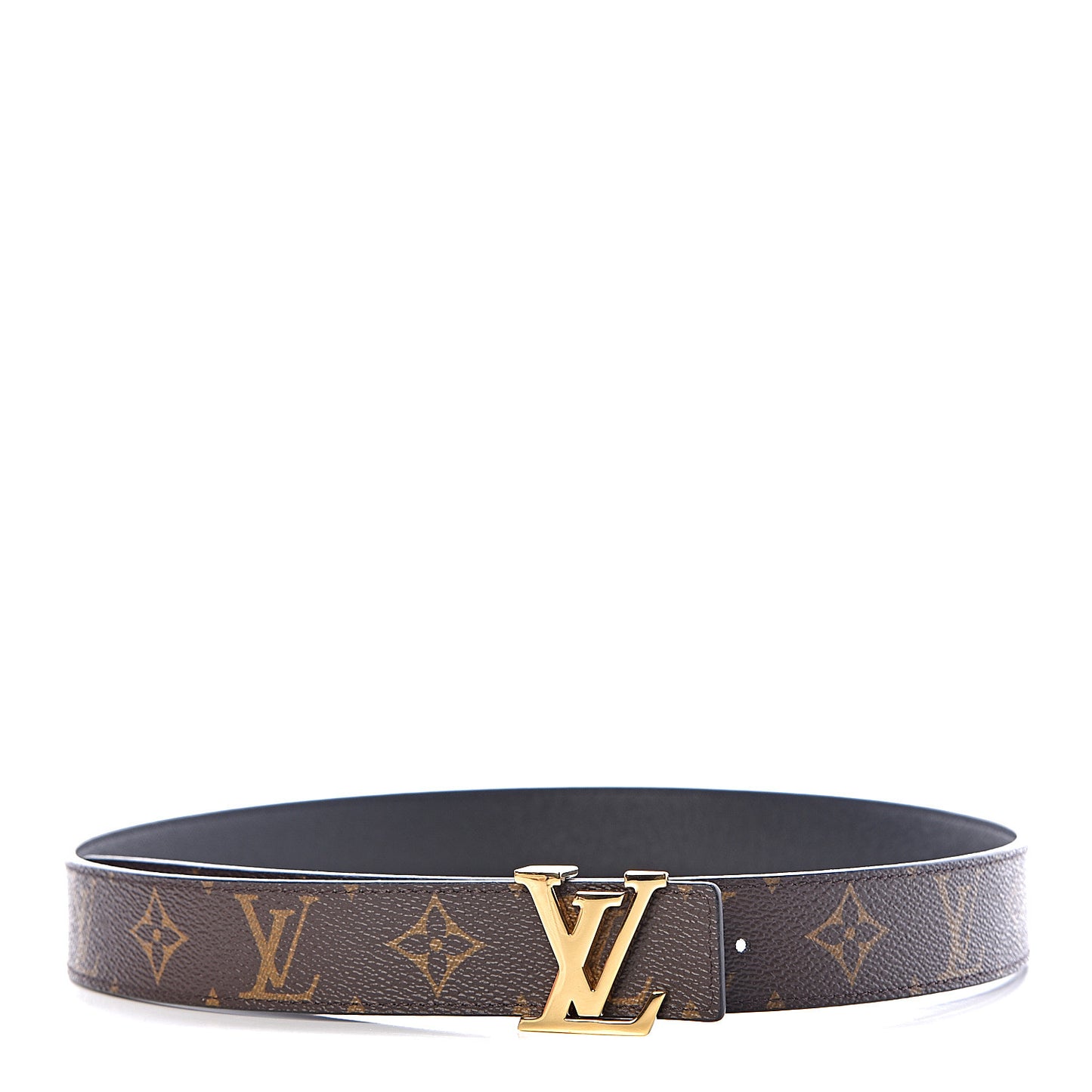 Calfskin Monogram 30mm LV Initiales Reversible Belt 85 34 Black