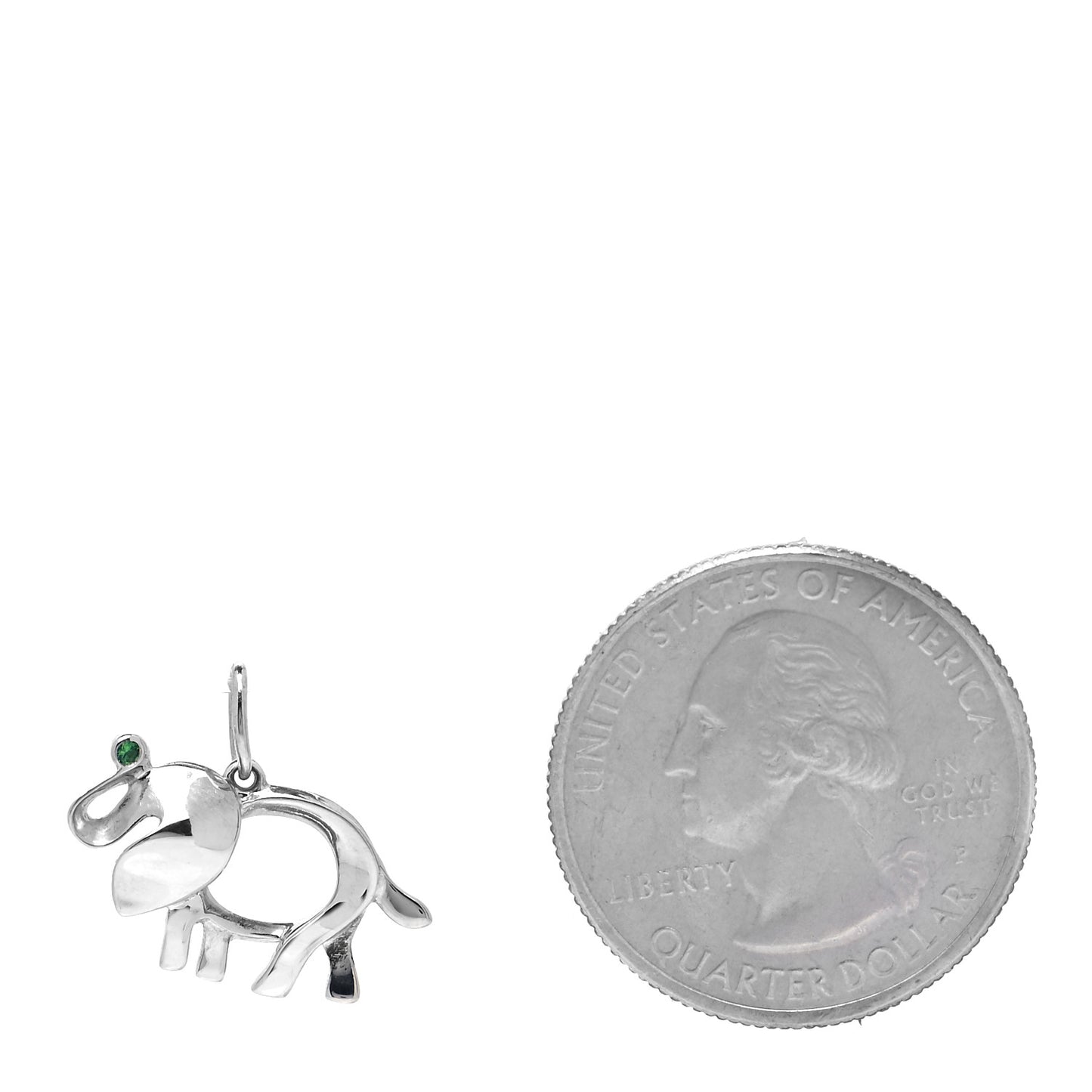 Sterling Silver Tsavorite Save the Wild Elephant Charm