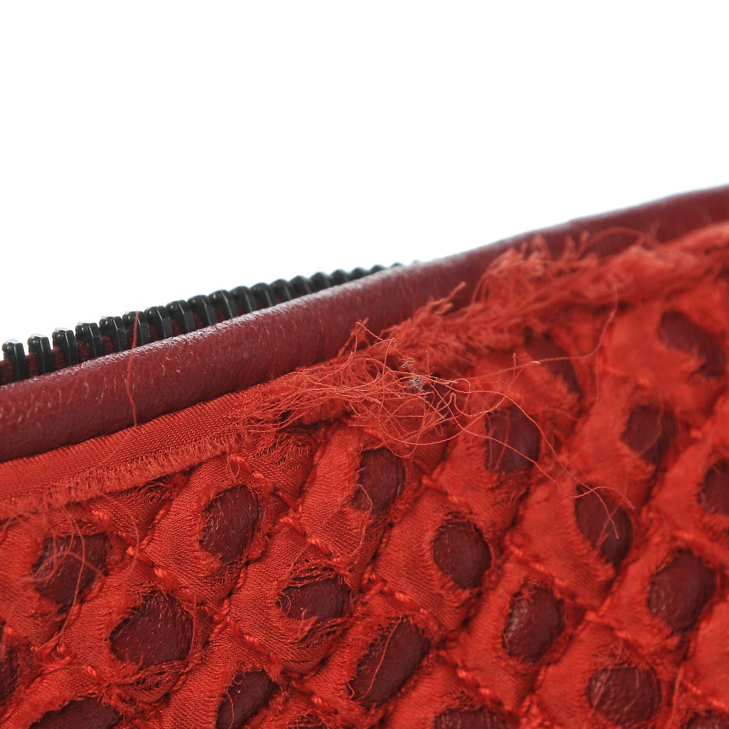 Nappa Silk Mini Ponza Devore Fuzzy Hobo Blood