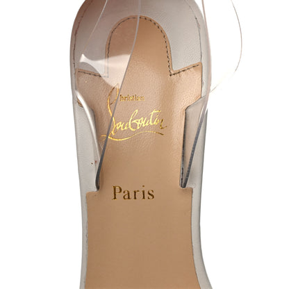 Christian Louboutin Nappa Shiny PVC Jonatina 100 Sandals 35 Latte 7 of 8