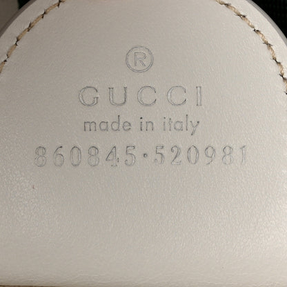 Gucci Calfskin Perforated GG Web Small Giglio Tote White 7 of 10