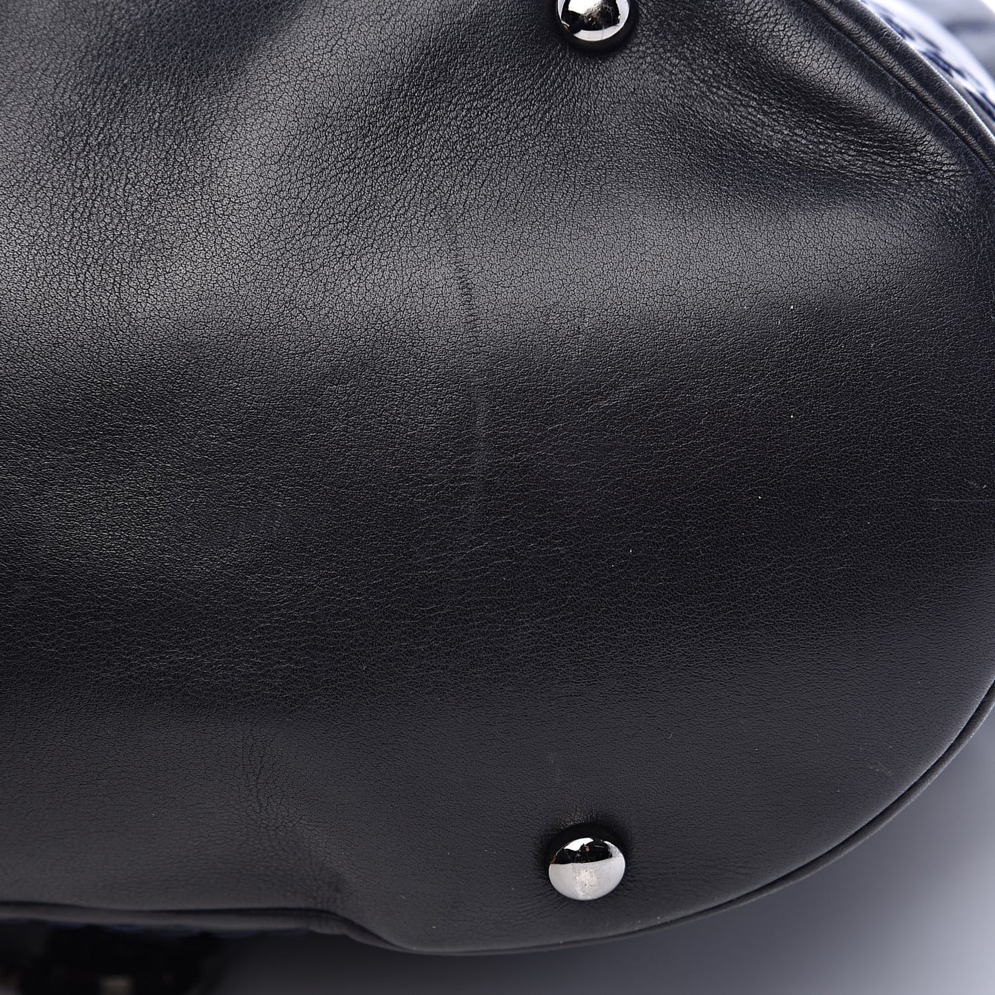 Lambskin Stitched Expandable Tote Navy