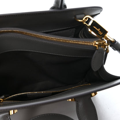 Salvatore Ferragamo Hammered Calfskin Today Satchel Grey 11 of 11