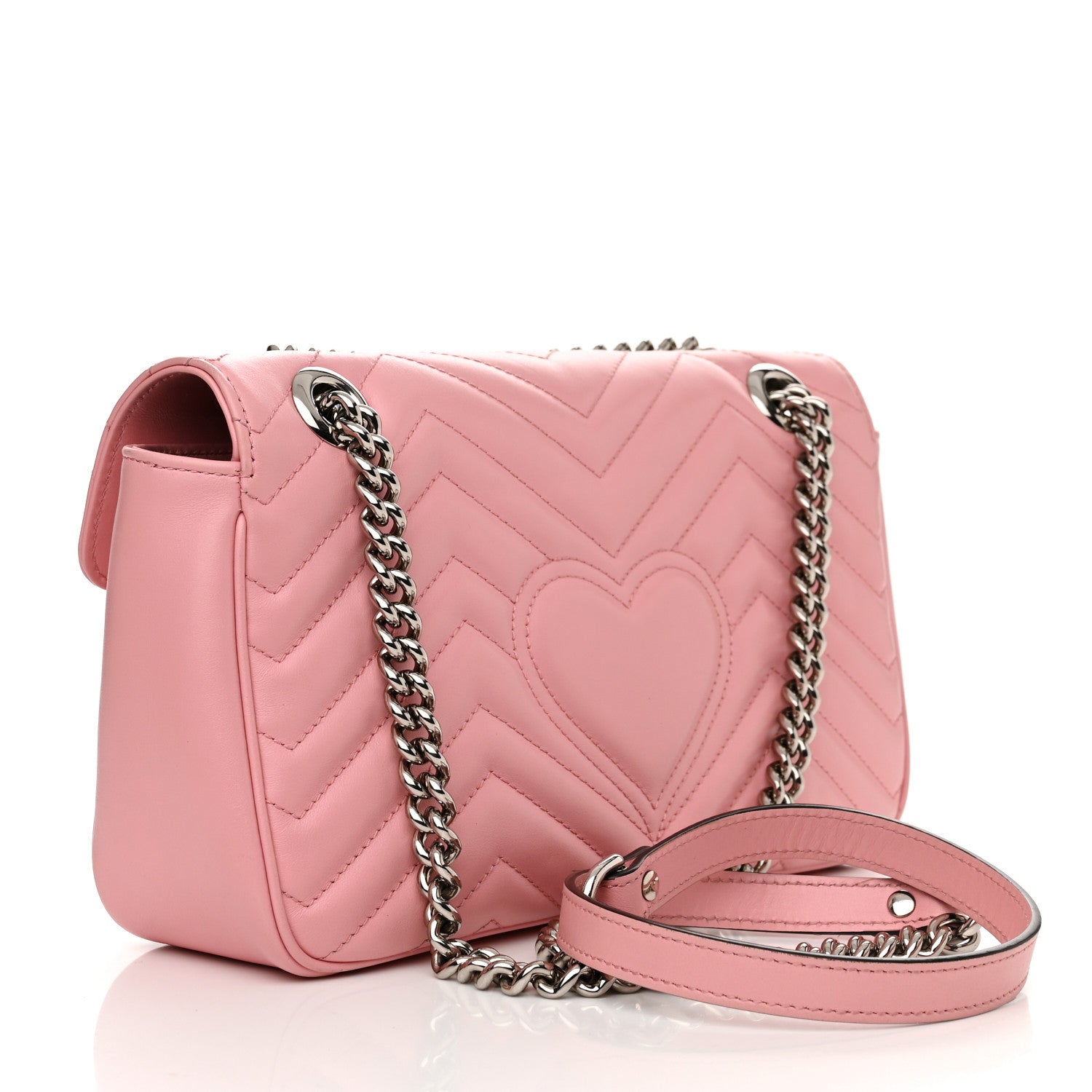 Gucci Calfskin Matelasse Small GG Marmont Shoulder Bag Wild Rose 3 of 11