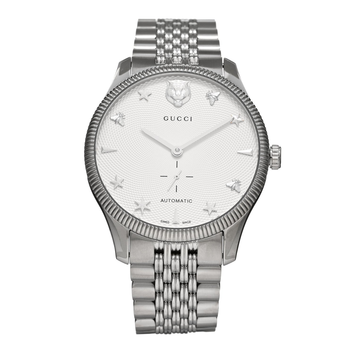 Gucci Stainless Steel 40mm G-Timeless Charm Automatic Watch 1 of 4