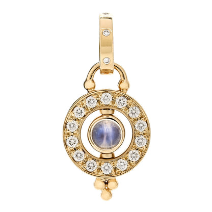 Temple St. Clair 18K Yellow Gold Diamond Blue Moonstone Mini Celestial Orbit Pendant 1 of 4