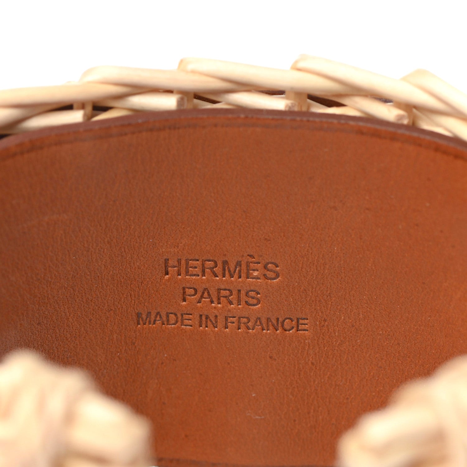 Hermes Wicker Barenia Medor Picnic Cuff Bracelet T2 Fauve 3 of 4
