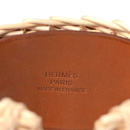 Hermes Wicker Barenia Medor Picnic Cuff Bracelet T2 Fauve 3 of 4