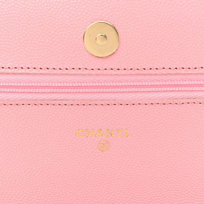 Chanel Caviar Quilted Wallet on Chain WOC Light Pink 5 of 11