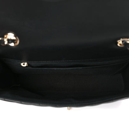 Chanel Calfskin Chevron Quilted Large Statement Flap Black 5 of 9