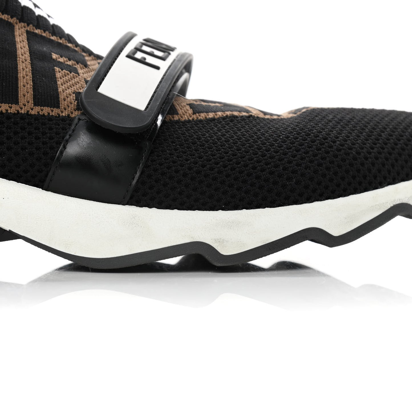 Stretch Yarn FF Stiff Band Rockoko Sneakers 39 Black White Tobacco