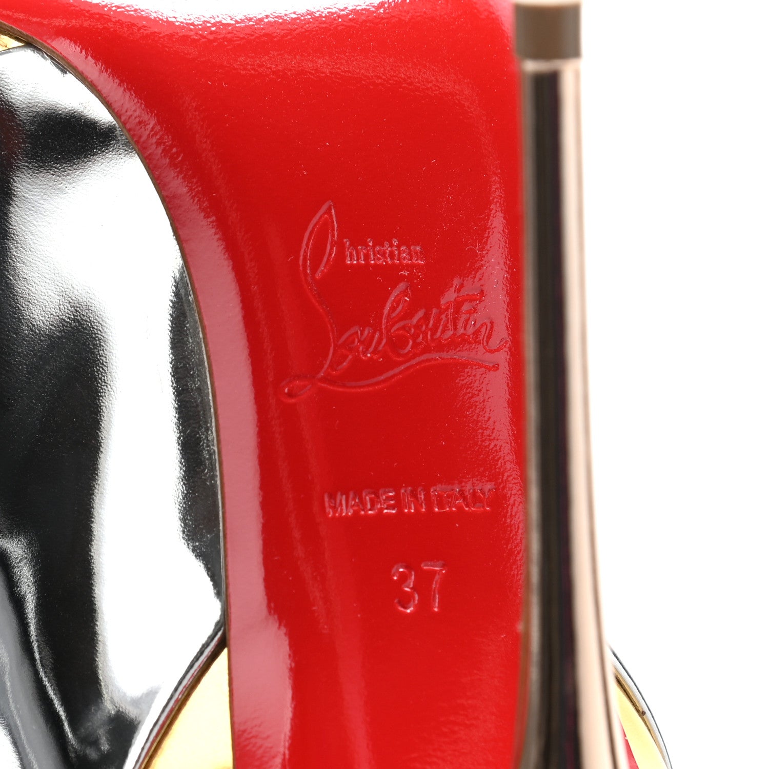 Christian Louboutin Nappa Patent Veau Mirror Eklectica 120 Pumps 37 Silver 6 of 14