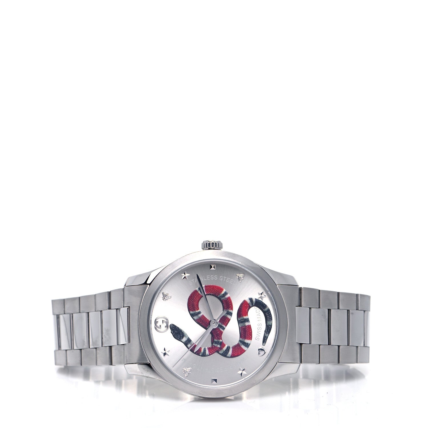 Gucci Stainless Steel 38mm G-Timeless Snake Quartz Watch 2 of 6