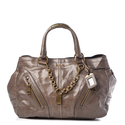 Prada Vitello Shine Chain Tote Argilla 1 of 8