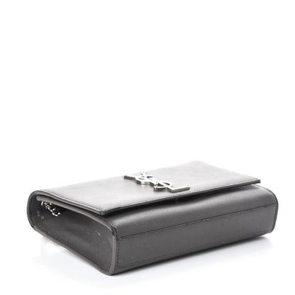 Saint Laurent Grain De Poudre Small Monogram Kate Satchel Storm 4 of 10