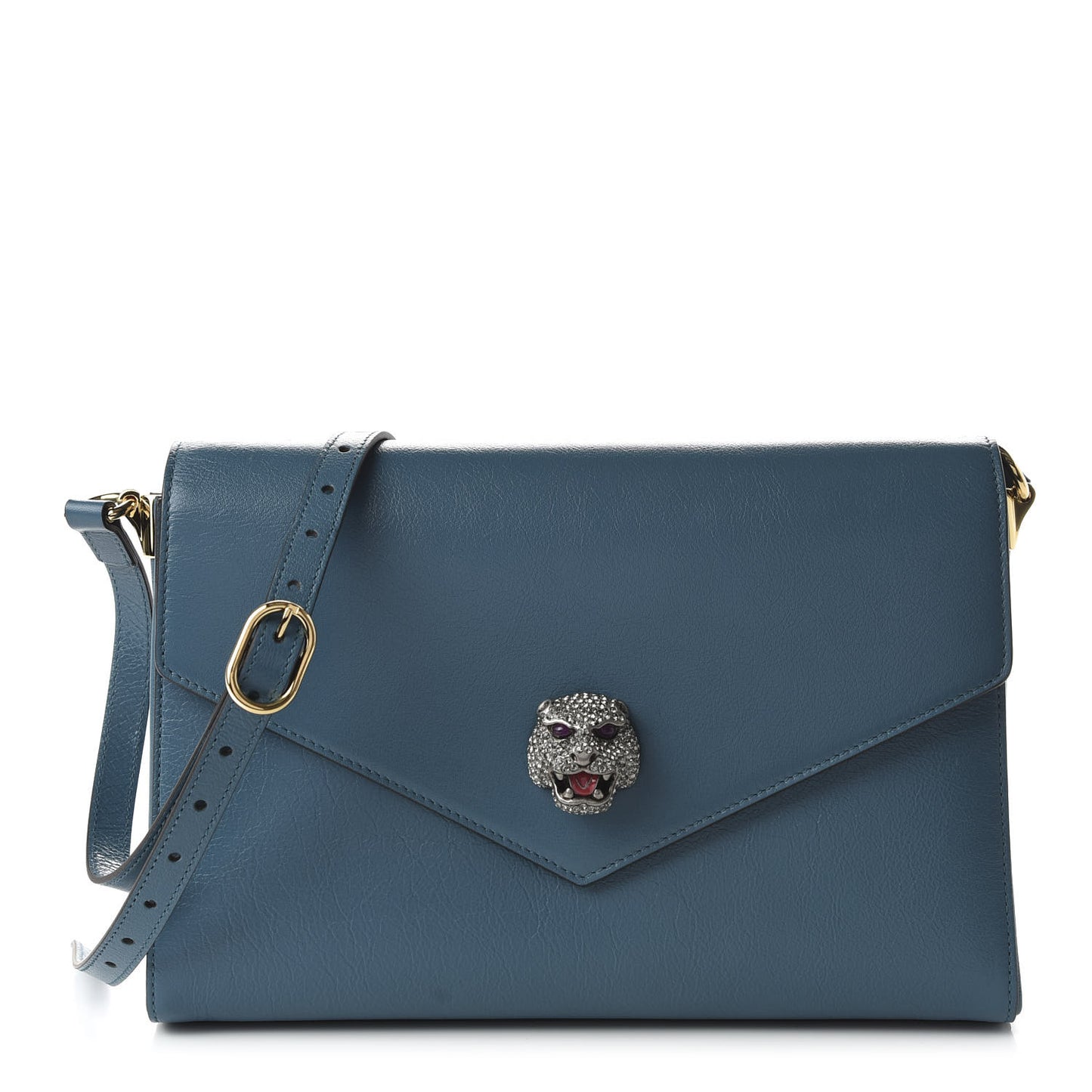 Calfskin Animalier Medium Shoulder Bag Blue