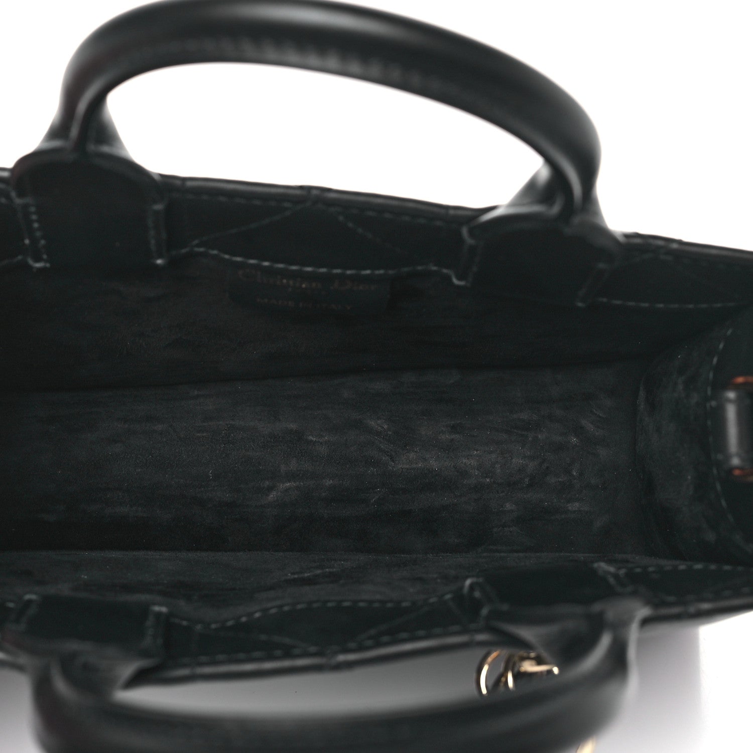 Christian Dior Calfskin Macrocannage Mini Book Tote Black 5 of 11