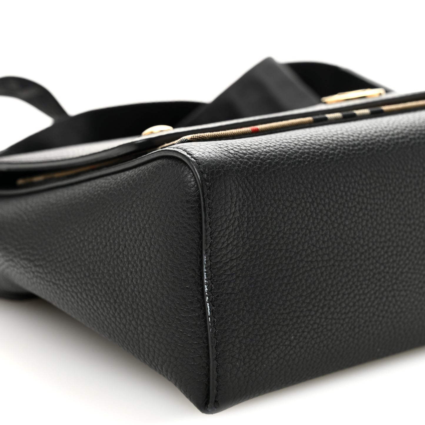 Grainy Calfskin Vintage Check Note Crossbody Bag Black