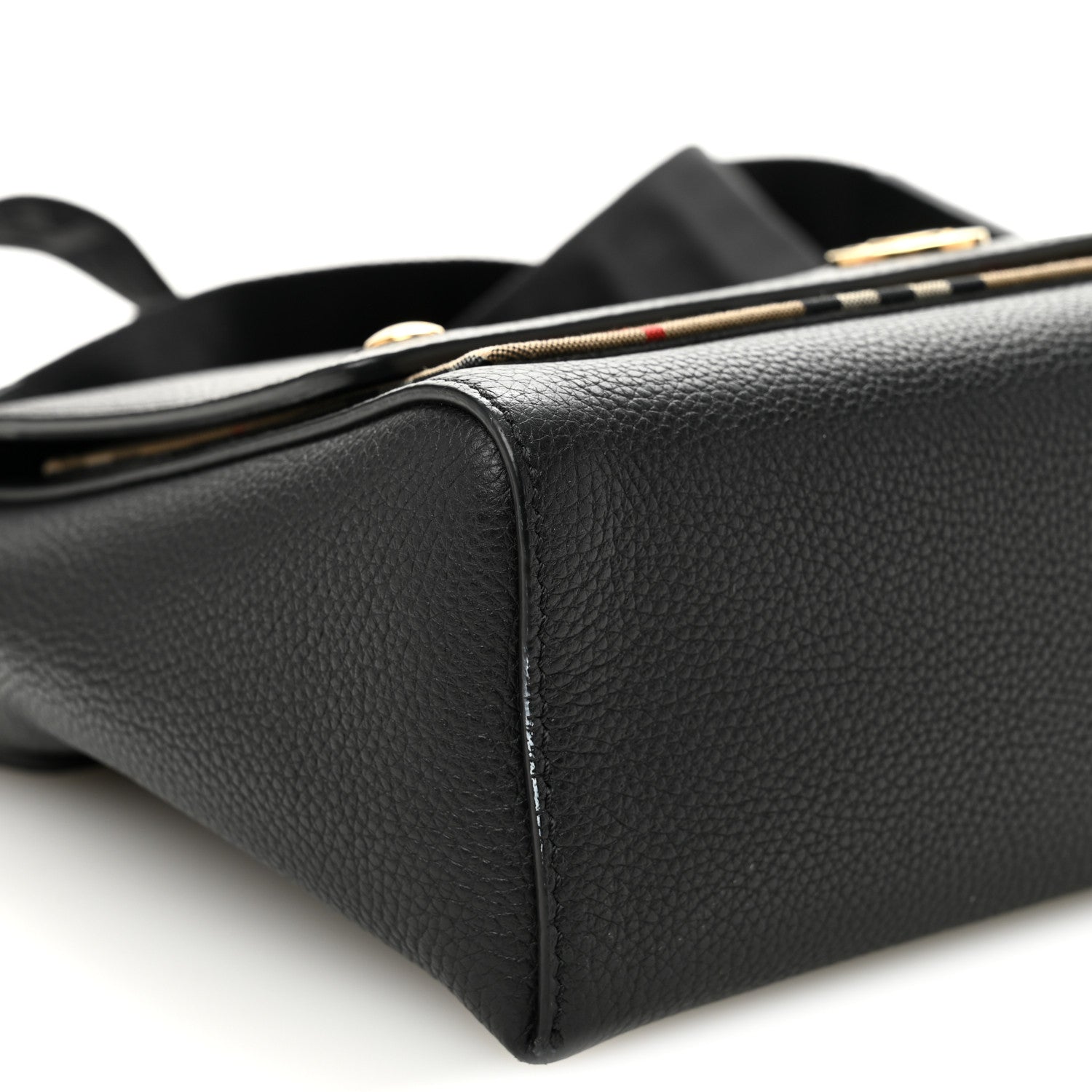 Burberry Grainy Calfskin Vintage Check Note Crossbody Bag Black 8 of 9