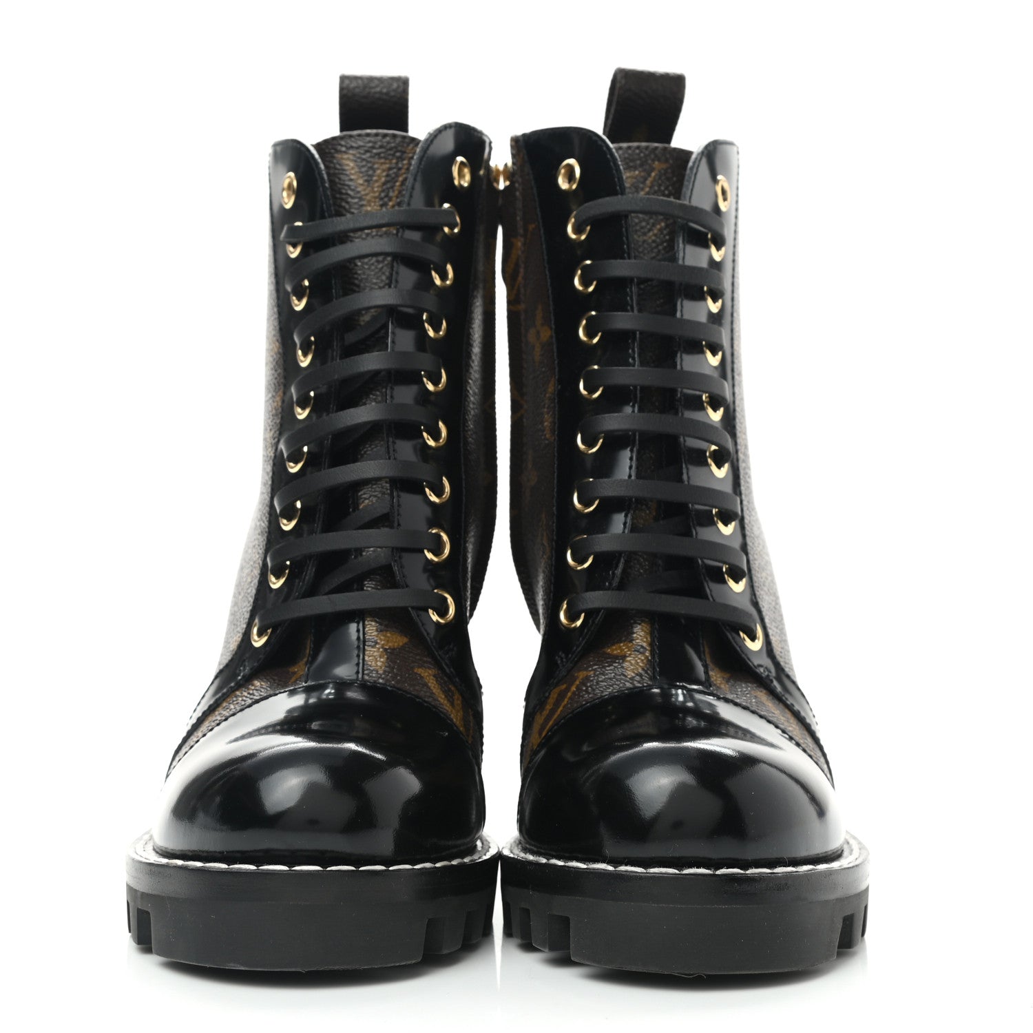 Louis Vuitton Patent Calfskin Monogram Star Trail Ankle Boots 36 Black 2 of 6