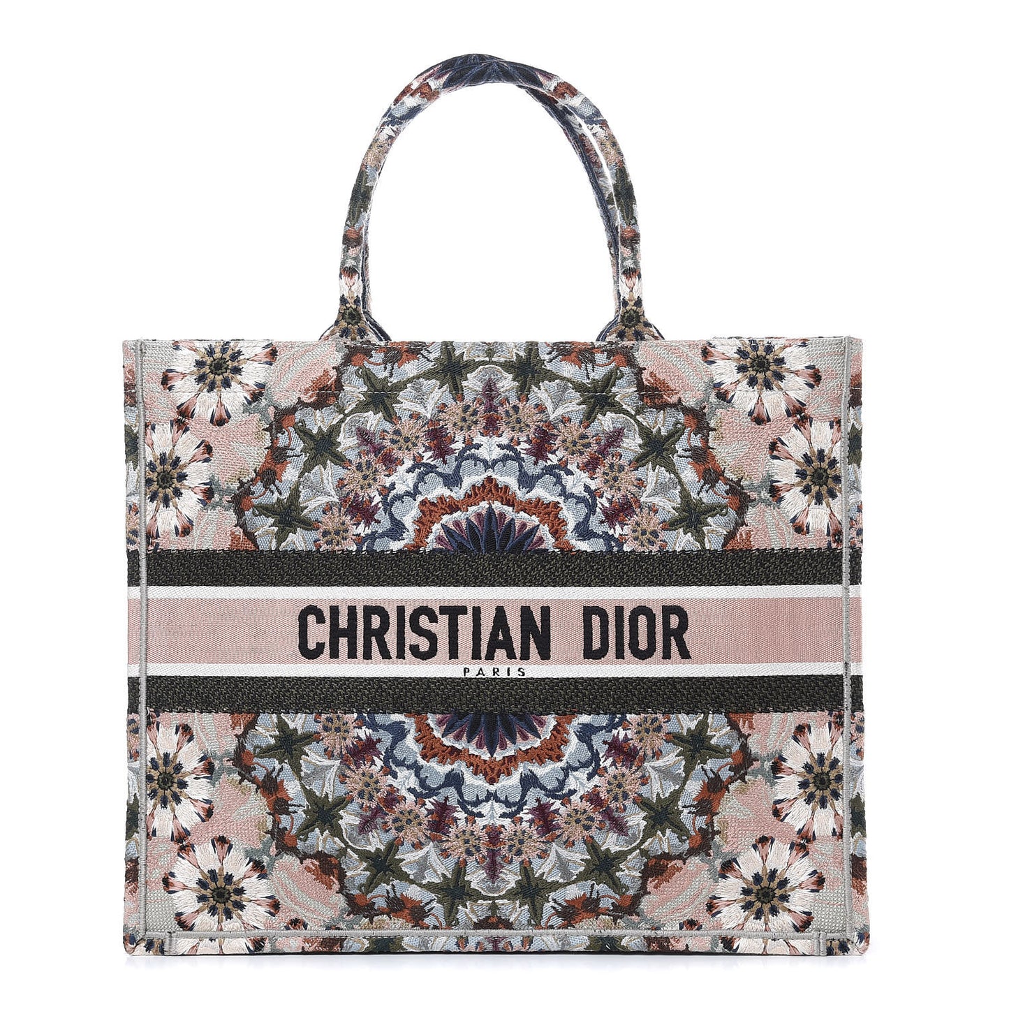 Canvas Embroidered KaleiDioroscopic Book Tote Multicolor