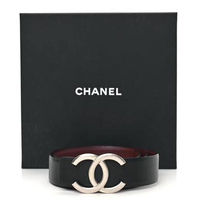 Chanel Calfskin CC Reversible Belt 70 Black Burgundy 5 of 5