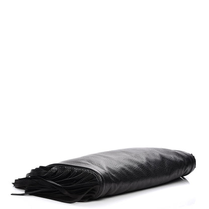 Prada Cervo Deerskin Fringe Clutch Nero Black 4 of 10