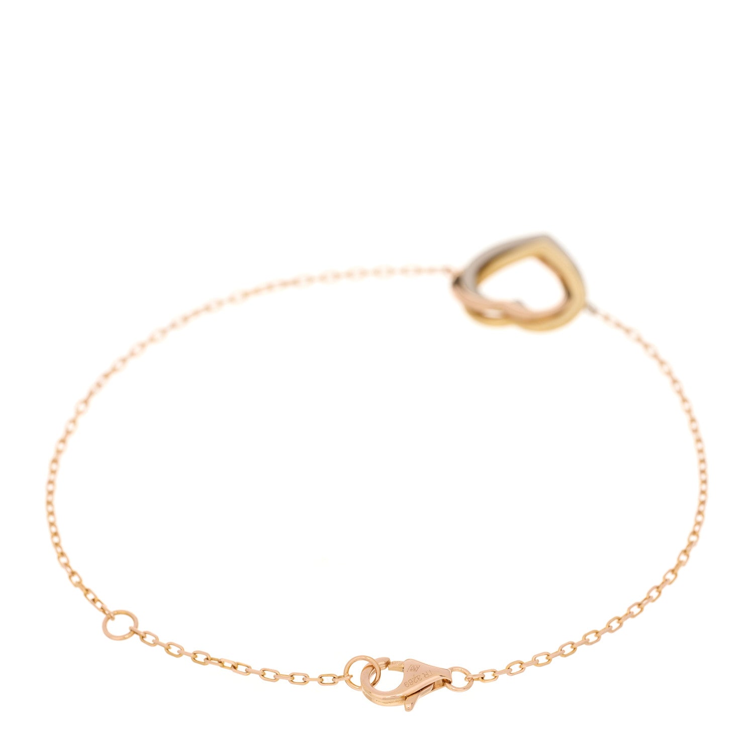 Cartier 18K Pink Yellow White Gold Trinity Heart Bracelet 2 of 3