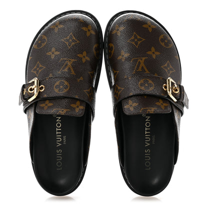 Louis Vuitton Patent Monogram Womens Cosy Flat Comfort Clog Mules 36 Brown 2 of 13