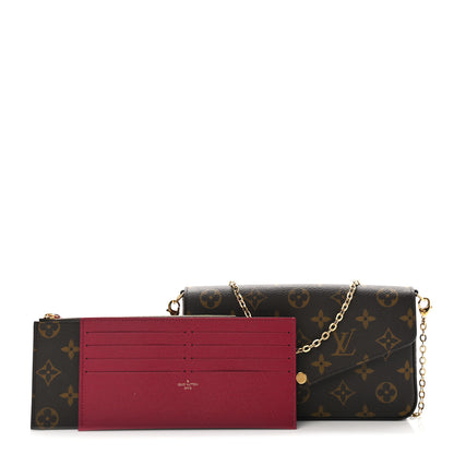 Louis Vuitton Monogram Pochette Felicie Chain Wallet Fuchsia 1 of 12