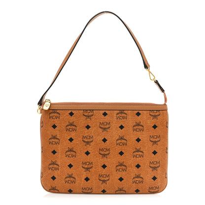 MCM Visetos Liz Shopper Tote Pouch Cognac 1 of 8
