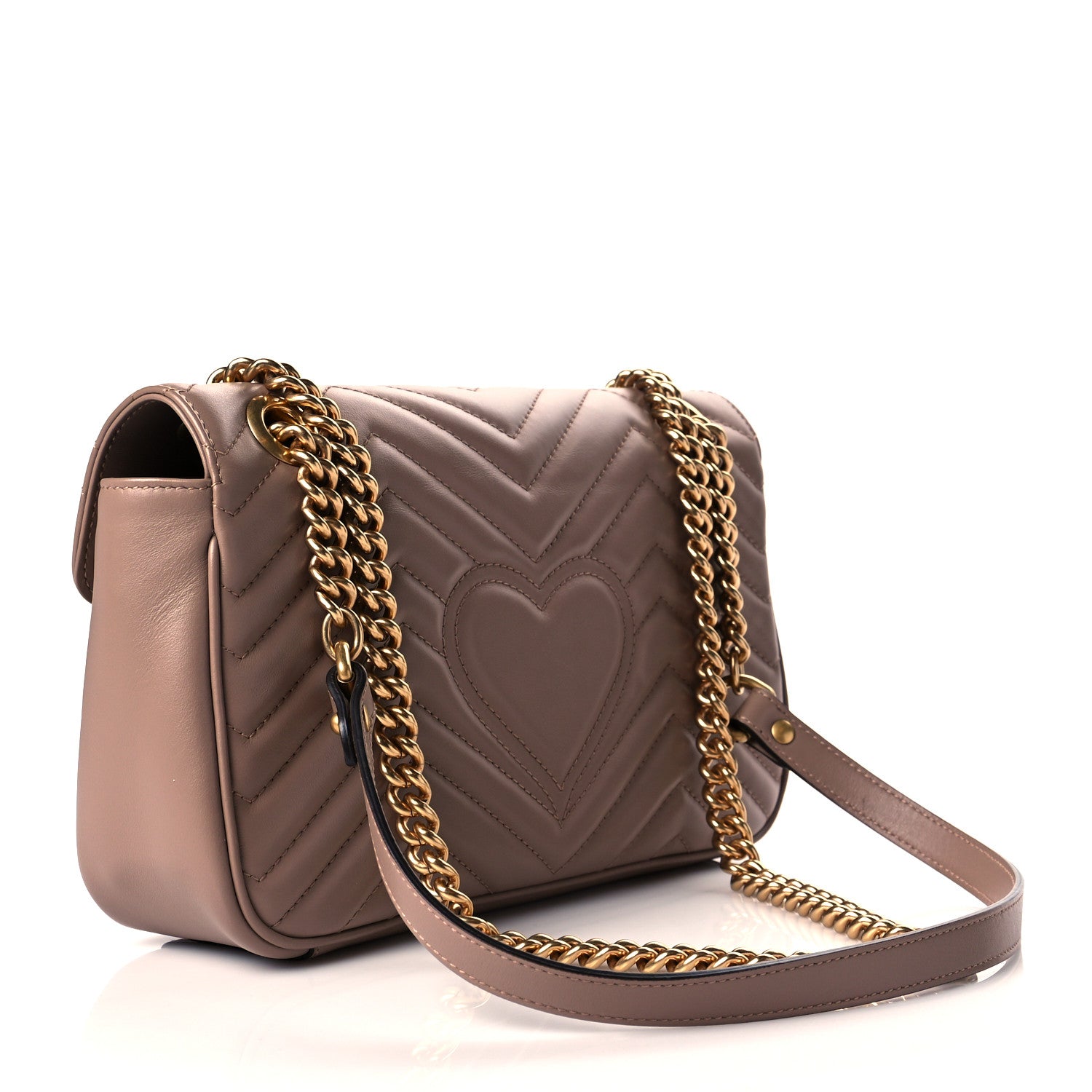 Gucci Calfskin Matelasse Small GG Marmont Shoulder Bag Porcelain Rose 3 of 11