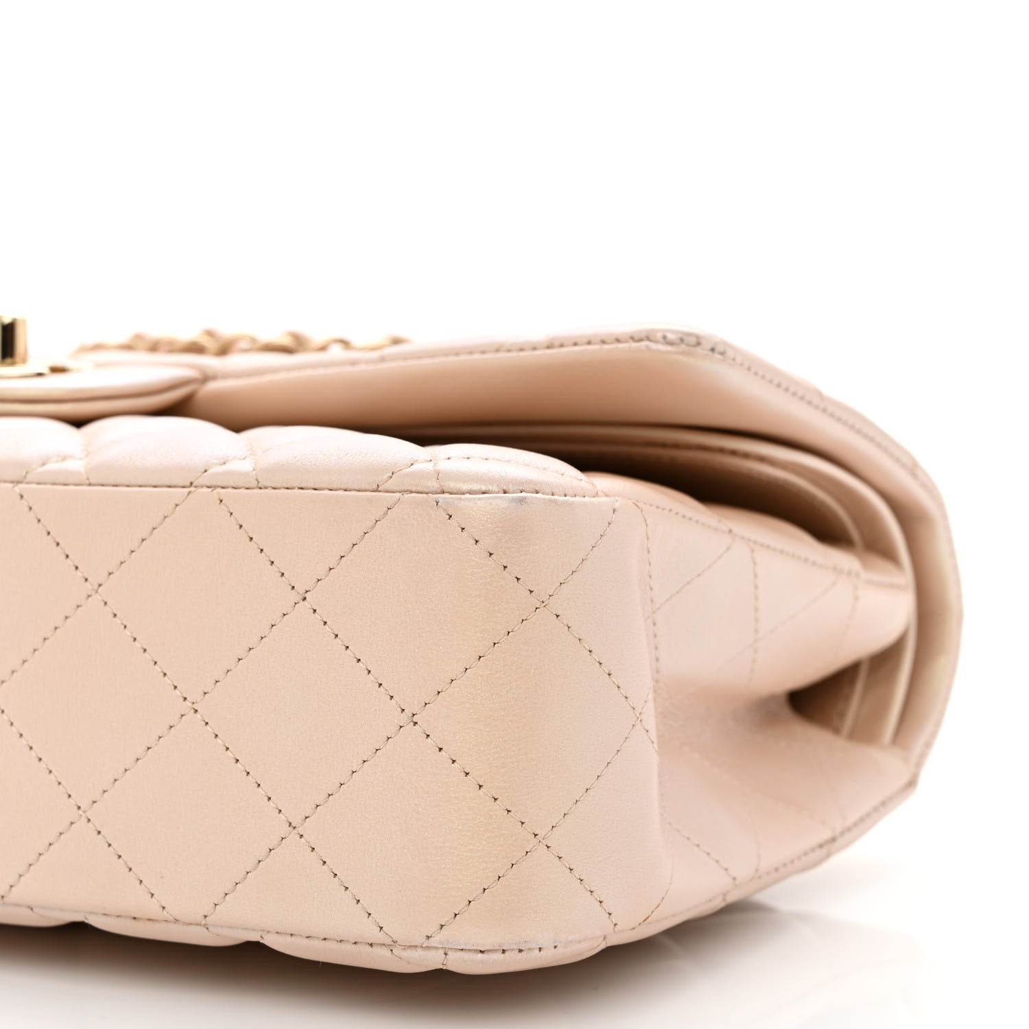 Chanel Iridescent Calfskin Quilted Medium Double Flap Beige 10 of 13