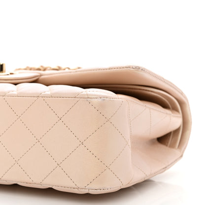 Chanel Iridescent Calfskin Quilted Medium Double Flap Beige 10 of 13