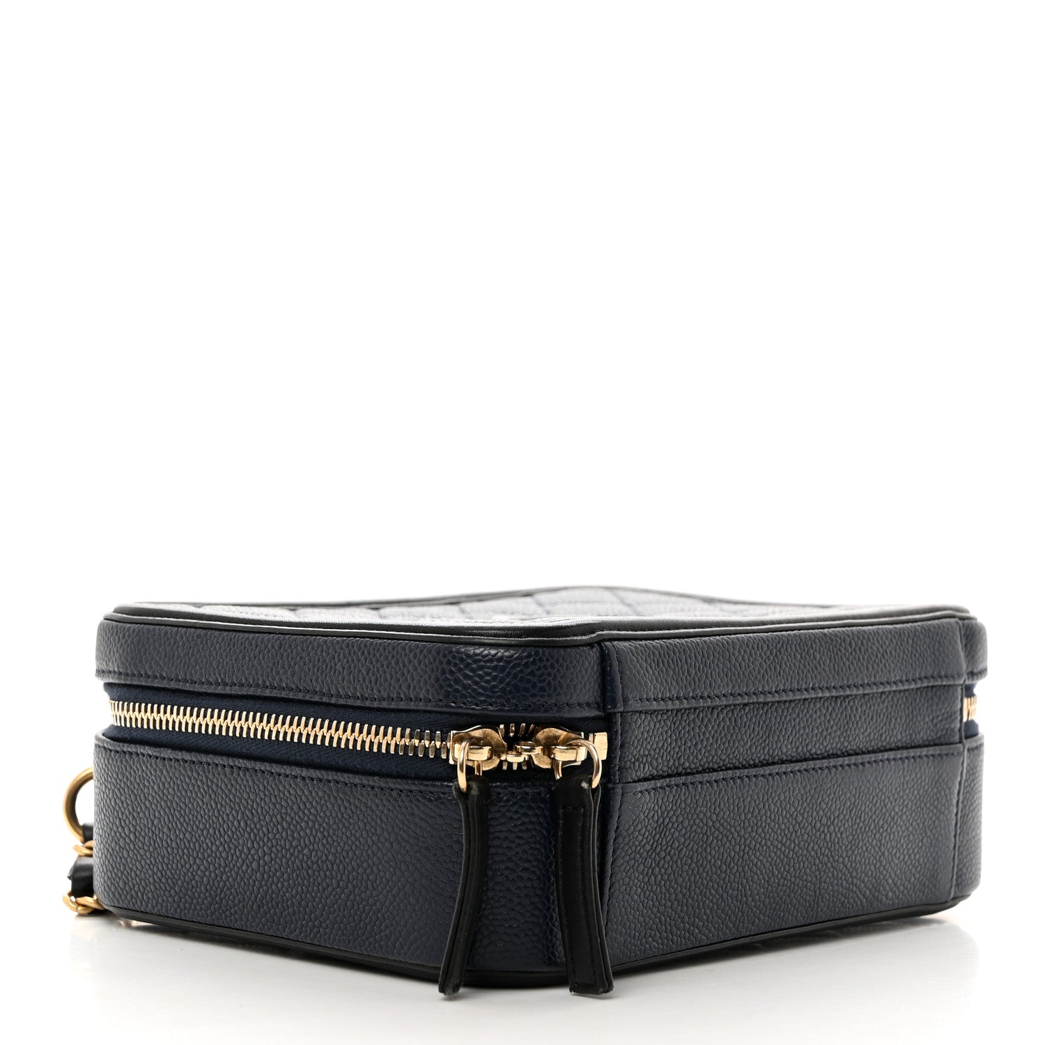 Chanel Caviar Quilted Medium CC Filigree Vanity Case Navy Black 4 of 10
