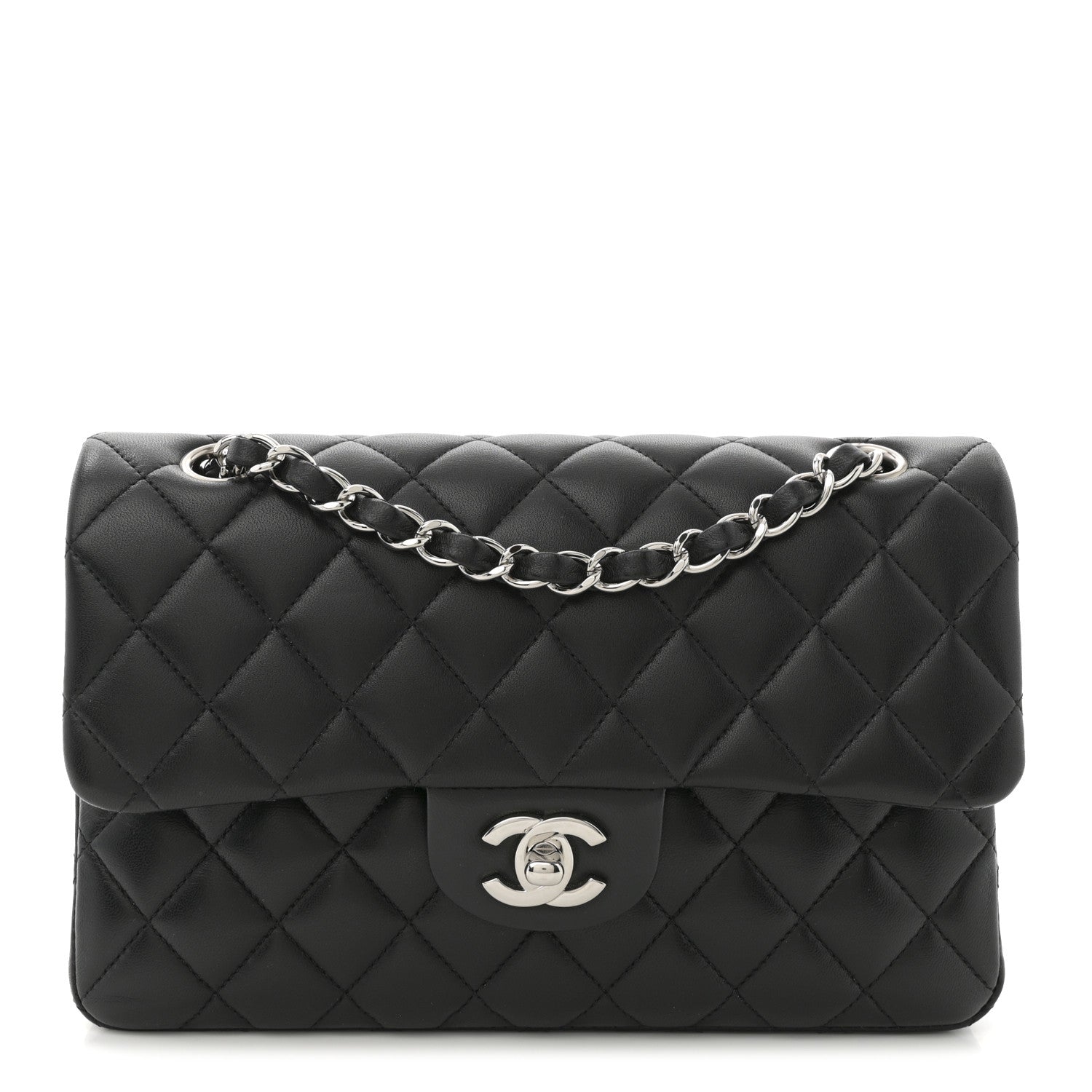 Chanel Lambskin Quilted Small Double Flap Black 1 of 10