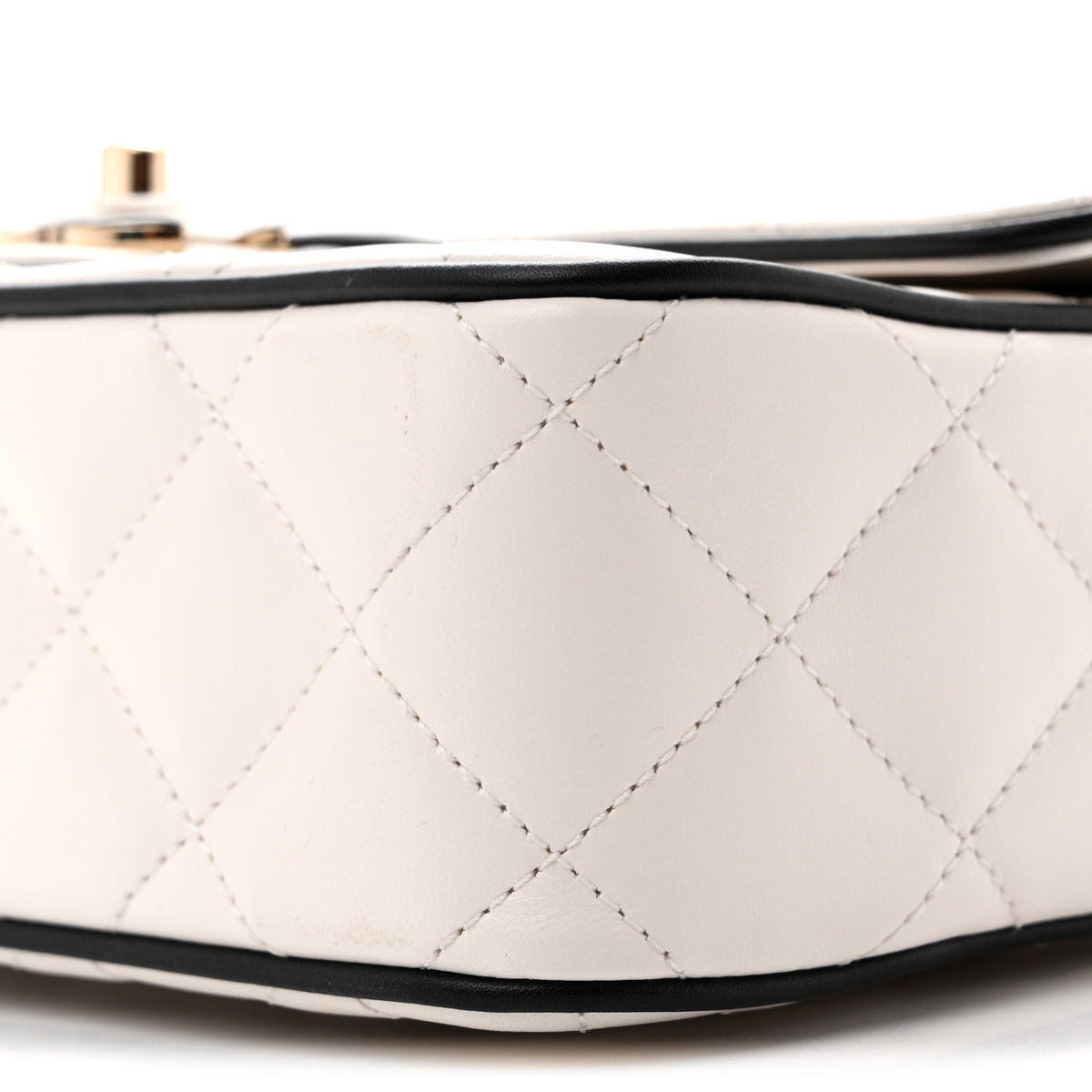 Chanel Lambskin Quilted Resin Graphic Frame Flap Bag White Black 9 of 10