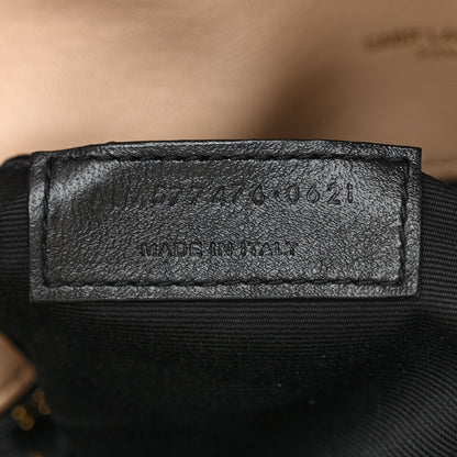 Saint Laurent Lambskin Quilted Small Loulou Puffer Monogram Chain Satchel Dark Beige 7 of 9