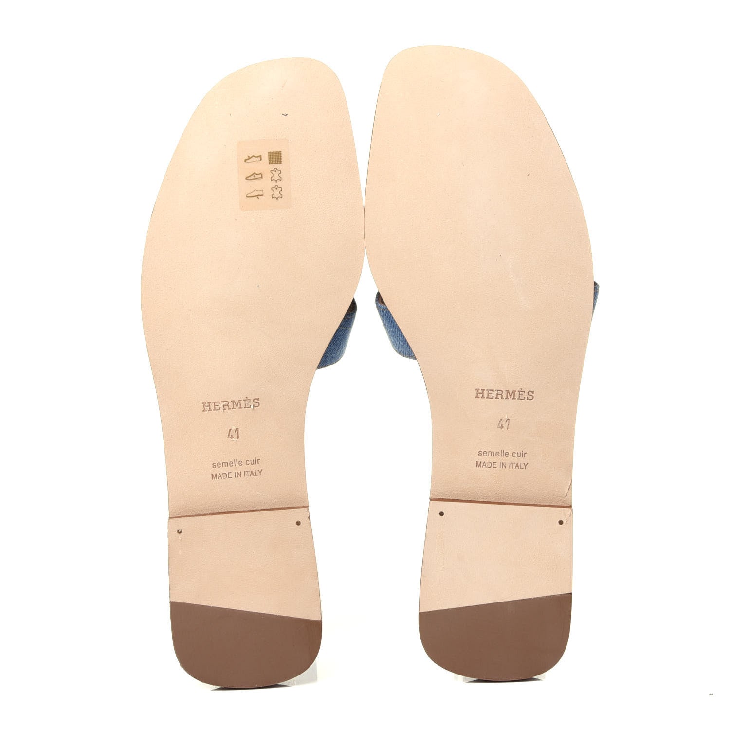 Hermes Denim Canvas Oran Sandals 41 Bleu Clair 7 of 12