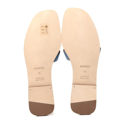 Hermes Denim Canvas Oran Sandals 41 Bleu Clair 7 of 12
